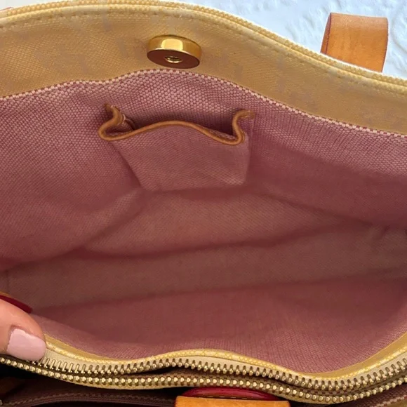 Vintage Dooney & Bourke Brown Monogram Canvas Tote